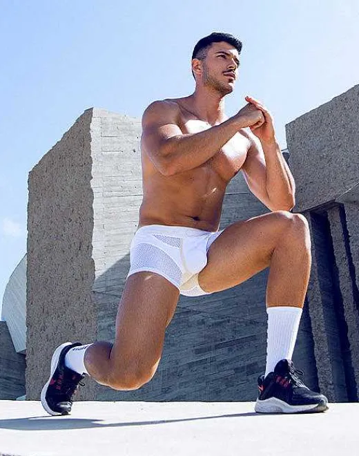 2EROS Active Underwear^Aktiv Pegasus Trunk Underwear-White/Tan