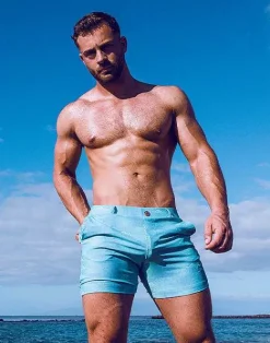 2EROS Sustainable Beachwear^S60 Print Bondi Shorts-Nautica Green