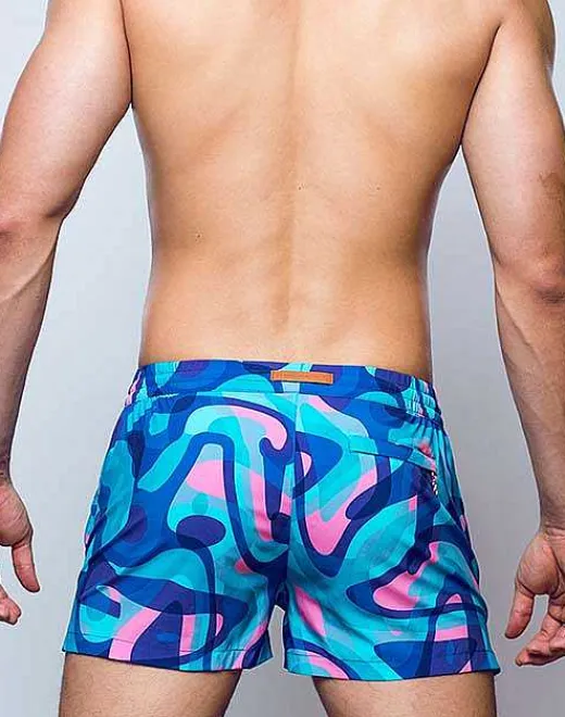 2EROS Sustainable Beachwear^S50 Print Shorts-Kai Blue