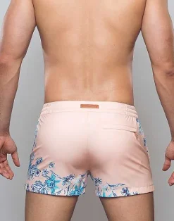 2EROS Beach Shorts^S50 Print Swim Shorts-Tahiti Peach