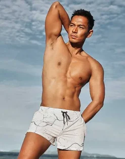 2EROS Sustainable Beachwear^S50 Print Swimshorts-Marble