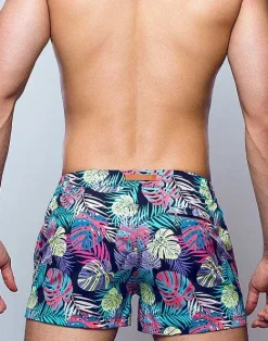 2EROS Sustainable Beachwear^S50 Print Swimshorts-Monstera Black