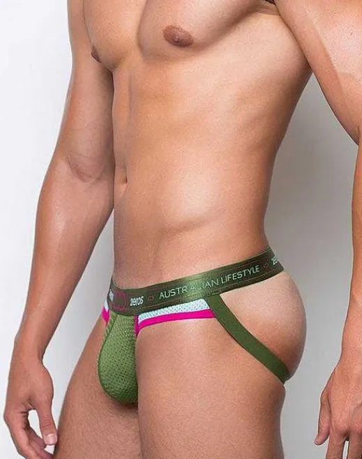2EROS Jockstraps^U93 Aeolus Jockstrap Underwear-Green Gale
