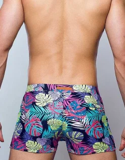 2EROS Swimwear^V60 Bondi Print Swim Trunks-Monstera Black