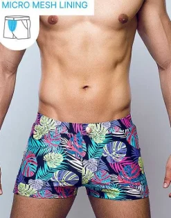 2EROS Swimwear^V60 Bondi Print Swim Trunks-Monstera Black