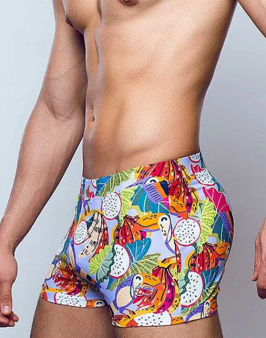 2EROS Swimwear^V60 Bondi Print Swim Trunks-Aves Purple
