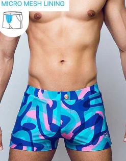 2EROS Swimwear^V60 Bondi Print Swim Trunks-Kai Blue