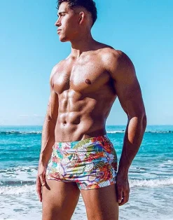 2EROS Sustainable Beachwear^V60 Bondi Print Swim Trunks-Aves Purple