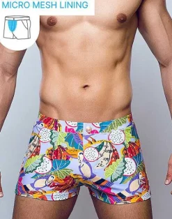 2EROS Sustainable Beachwear^V60 Bondi Print Swim Trunks-Aves Purple