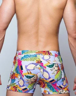 2EROS Sustainable Beachwear^V60 Bondi Print Swim Trunks-Aves Purple