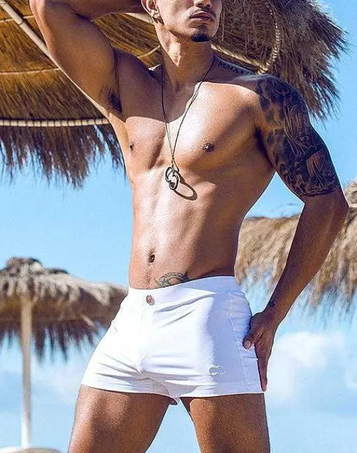 2EROS Sustainable Beachwear^V60 Bondi (Series 1) Swim Trunks-White