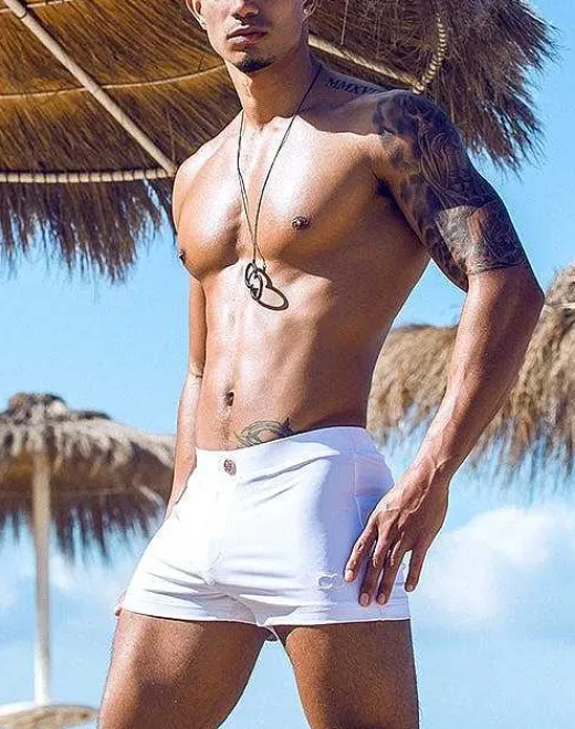 2EROS Sustainable Beachwear^V60 Bondi (Series 1) Swim Trunks-White