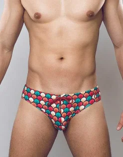 2EROS Sustainable Beachwear^V10 Print Swim Brief-Retro Red