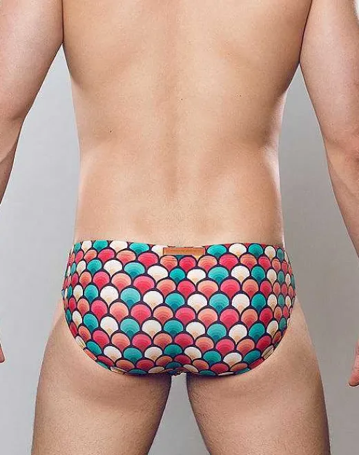 2EROS Sustainable Beachwear^V10 Print Swim Brief-Retro Red