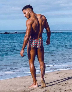 2EROS Sustainable Beachwear^V10 Print Swim Brief-Retro Red