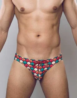 2EROS Sustainable Beachwear^V20 Print Swim Brief-Retro Red