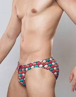 2EROS Sustainable Beachwear^V20 Print Swim Brief-Retro Red