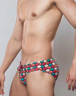 2EROS Swimwear^V10 Print Swim Brief-Retro Red