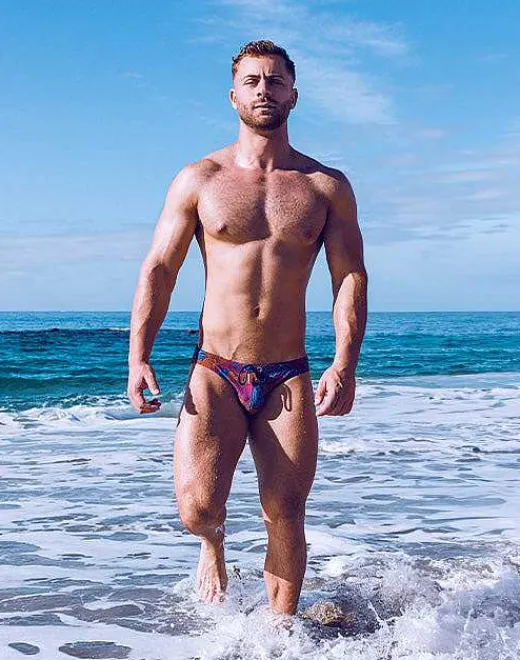 2EROS Sustainable Beachwear^V20 Print Swim Brief-Stallion Navy
