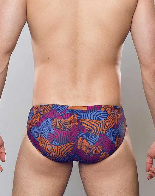 2EROS Swimwear^V10 Print Swim Brief-Stallion Navy