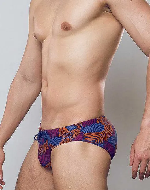 2EROS Swimwear^V10 Print Swim Brief-Stallion Navy