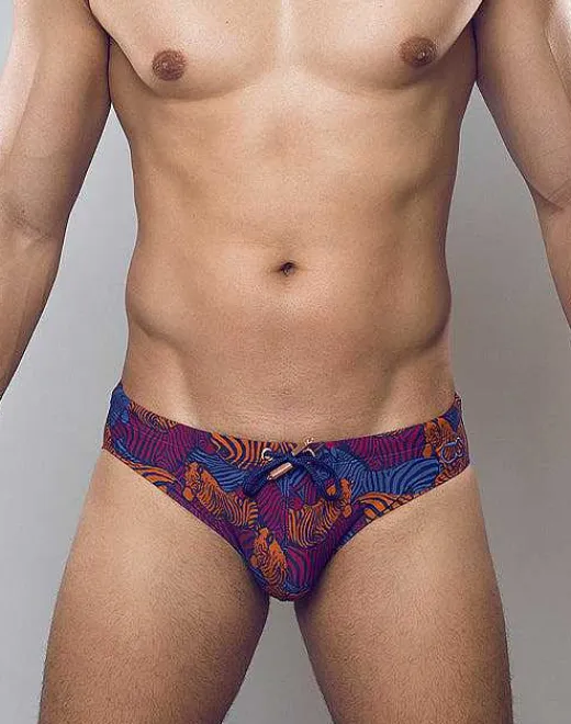 2EROS Swimwear^V10 Print Swim Brief-Stallion Navy