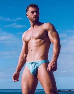 2EROS Sustainable Beachwear^V80 Print Swim Thong-Nautica Green