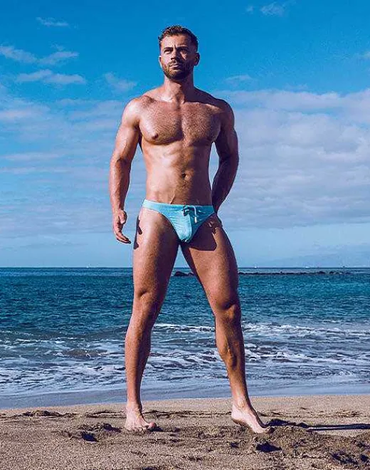 2EROS Sustainable Beachwear^V80 Print Swim Thong-Nautica Green