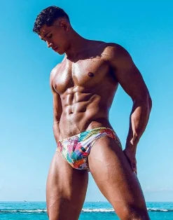 2EROS Sustainable Beachwear^V10 Print Swimwear-Aves Purple