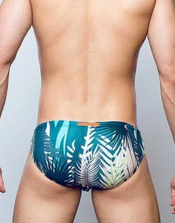 2EROS Sustainable Beachwear^V10 Print Swimwear-Feuille Green