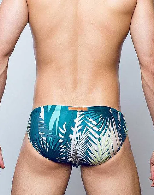 2EROS Sustainable Beachwear^V10 Print Swimwear-Feuille Green