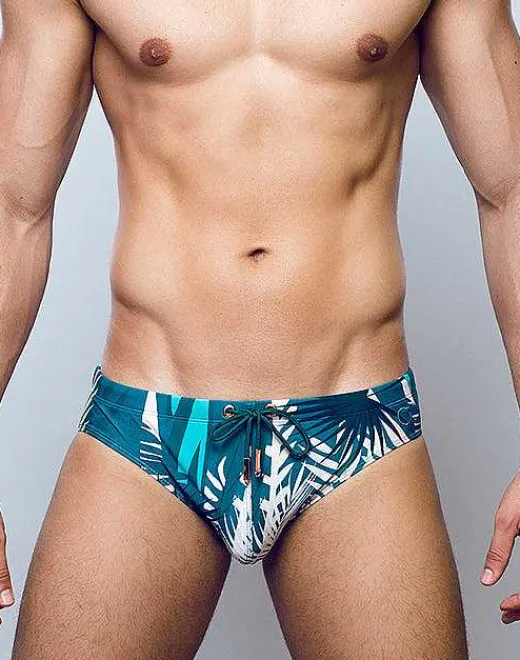 2EROS Sustainable Beachwear^V10 Print Swimwear-Feuille Green