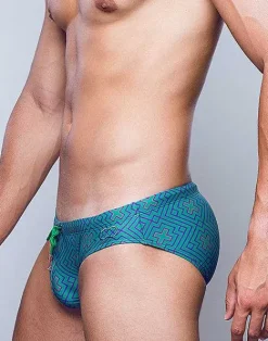 2EROS Sustainable Beachwear^V10 Print Swimwear-Jade