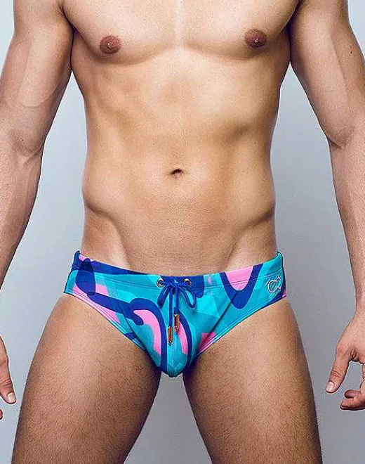 2EROS Sustainable Beachwear^V10 Print Swimwear-Kai Blue