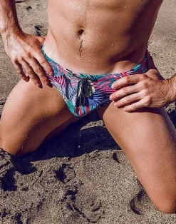 2EROS Swimwear^V10 Print Swimwear-Monstera Black