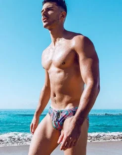 2EROS Sustainable Beachwear^V10 Print Swimwear-Monstera Black