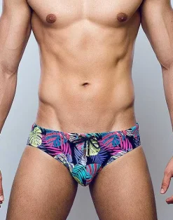 2EROS Sustainable Beachwear^V10 Print Swimwear-Monstera Black