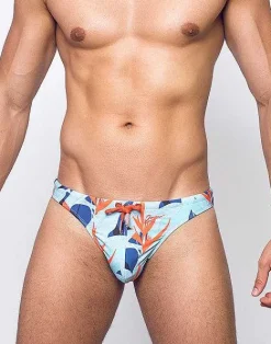 2EROS Sustainable Beachwear^V80 Print Thong-Caribbean Twist