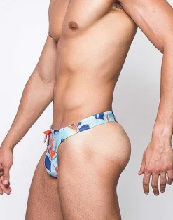 2EROS Sustainable Beachwear^V80 Print Thong-Caribbean Twist