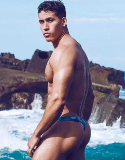 2EROS Sustainable Beachwear^V80 Swim Thong-Kai Blue